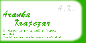 aranka krajczar business card